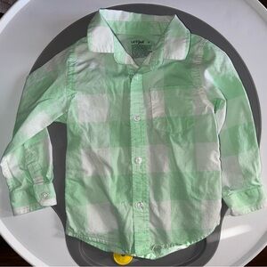 Cat & Jack Mint Green Checkered Button Down Shirt